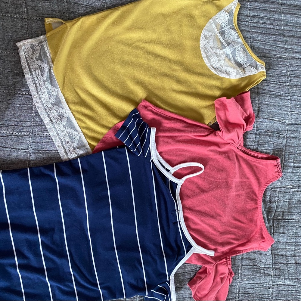 Girls size small off the shoulder group of tops
